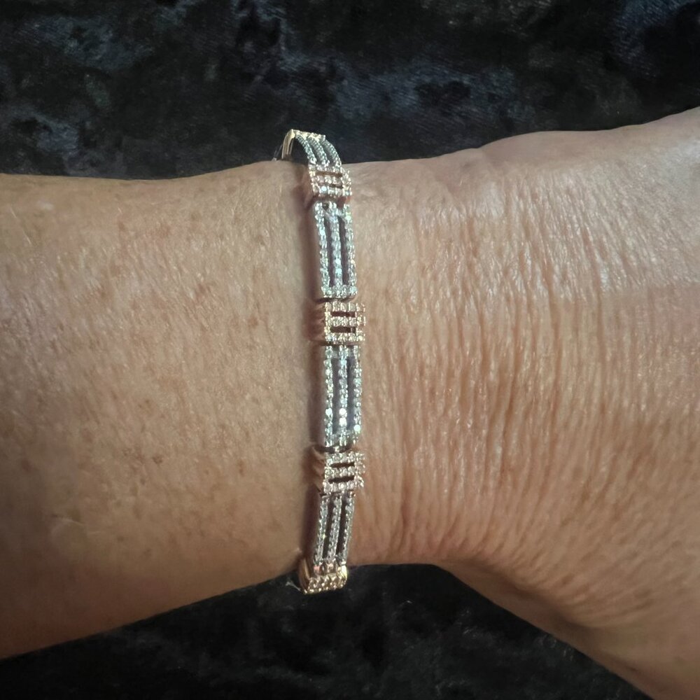 14K Rose Gold & White Gold 1.54 Carat Diamond Bracelet